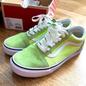 Old Skool Vans, sharp green, Sz: 8W/6.5M